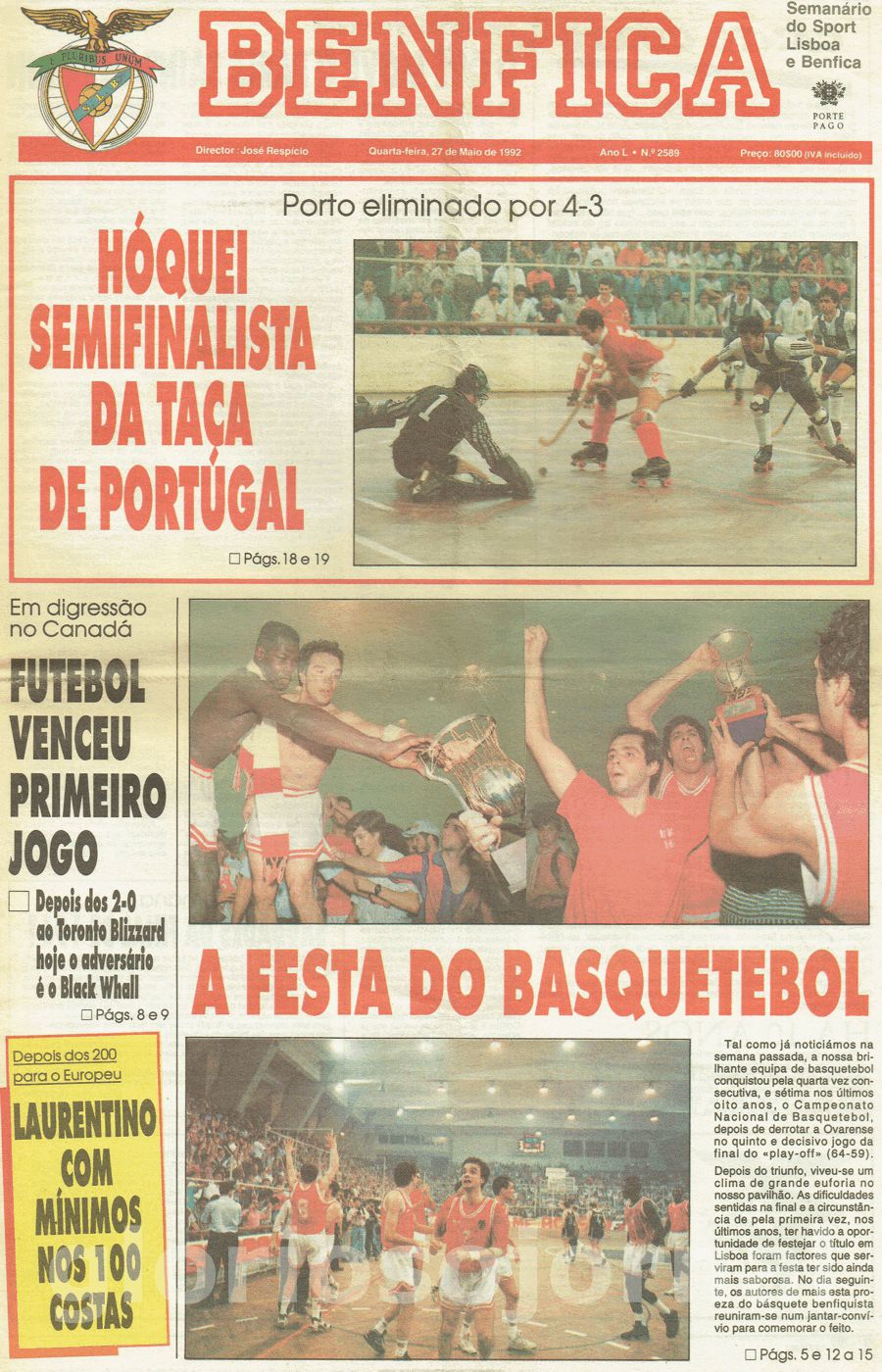 jornal o benfica 2589 1992-05-27